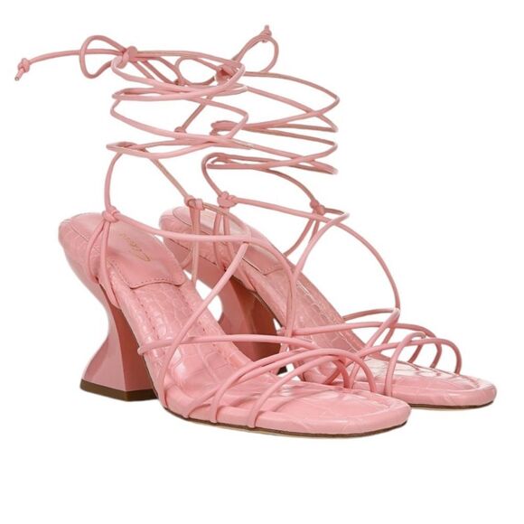 NWT CIRCUS NY BY SAM EDELMAN PINK BLANCHE LACE-UP SANDAL HEELS WOMENS SIZE 8 - Picture 9 of 11